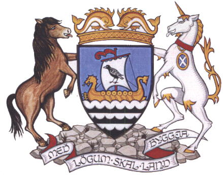 The Coat of Arms for the Shetland Islands.