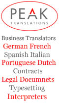 Peak Translations Ltd, Peak Translations - German French Spanish Business Translating Dutch Portuguese Interpreters Legal Contracts Manuals Cheshire UK, Manchester 