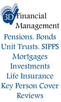 3D Financial Management, 3D Financial Management Independent Financial Advisers IFA Pensions Savings Investments ISA SIPPS Unit Trusts Bonds Life Cover Cheshire North Wales, Denbighshire Llangollen 