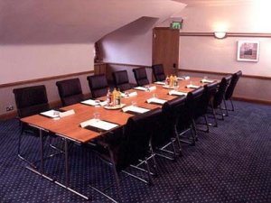 Meeting Room at the Lion and Swan Hotel in Congleton, laid out boardroom style.