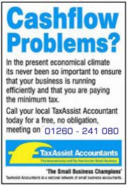 Banner about cash flow problems and how accountant Gordon Porter can help.