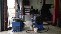 Wheel equipment for tyre changing and wheel balancing.