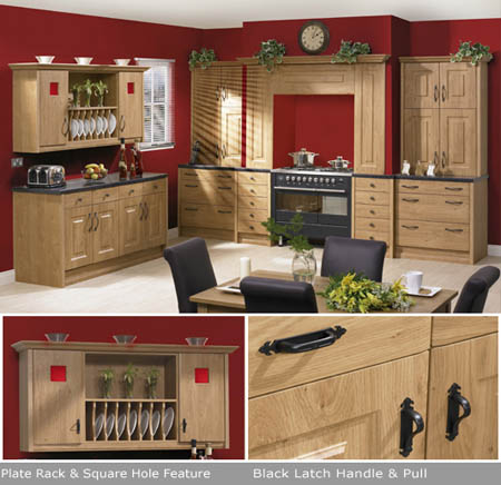 Replacement Kitchen designs from 
KW Kitchens in Crewe; this image shows the Oxford Pippy Oak design with appliances fitted.