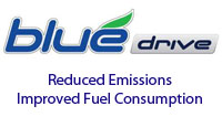 Blue Drive logo. Some Hyundai cars use innovative Blue Drive technologies to improve fuel consumption and reduce emissions.