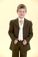 Boys brown suit, also available in black, navy or grey.