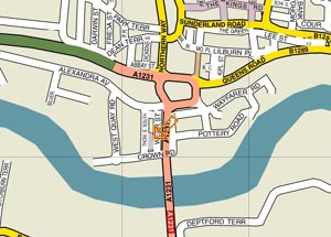 New Image Carpets location map Sunderland,Tyne and Wear.