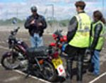 Motorcycle Training Instructor with pupils at our Wolverhampton Training School.