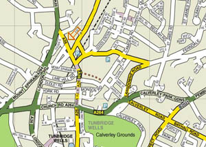 Bailey Wighton Carpets location map Tunbridge Wells,Kent.