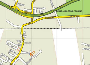 Crown Carpet Warehouse location map Widnes,Merseyside.