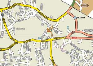 Dickinsons Furnishers location map Hexham,Northumberland.