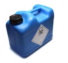 Waste management - blue container correctly labelled.