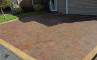 Block Paved Drive with coloured bricks..
