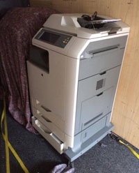 Photocopier, typical of single items collected for relocation to new office.