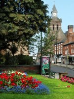 View of Congleton Town Hall from the rememberance garden, the statue of Sargent Eardley, Congleton's only Victoria Cross holder, is just out of shot.