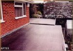 Before and after picture of flat roof. Loans, equity release, remortgage advice you can trust from Goodridge Roberts.