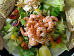 Our quality Prawn salad just one example of a range of fish dishes available in the restaurant.