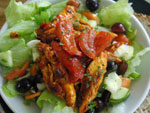 Our seared pepper and paprika chicken salad, a delicious healthy dish.