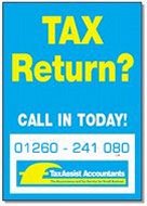 Tax return due - call Gordon Porter, TaxAssist Accountant.