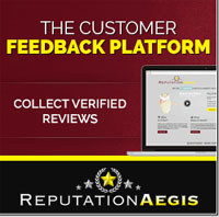 Reputuation Aegis banner with text saing Collect Verified Reviews..