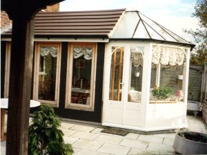 Wooden conservatory.