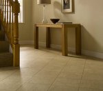 Vinyl flooring in the hallway.