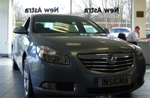 Vauxhall Insignia in showroom.