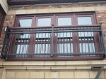 Juliette balcony protecting french doors.