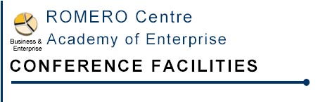 Romero Centre logo, conference centre facilities, meeting rooms, Macclesfield Cheshire.