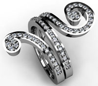 S twist ring with diamonds.