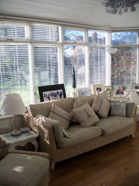 Clean and tidy conservatory.