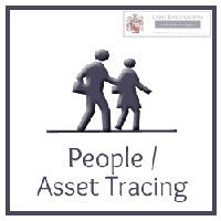 People icon representing missing persons and asset tracing..