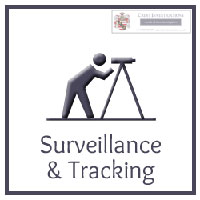 Surveillance and tracking icon..