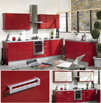 Modena Red style new kitchen doors and drawers.