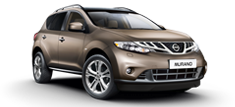 Nissan Murano 4X4 crossover with stiched leather and chrome interior.