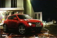 Nissan Juke in red.