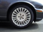 Shot of front alloy wheels.