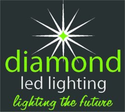 Diamond LED logo. Diamond LED supply low energy LED lighting, lamps and bulbs (including coloured LED's) throughout the UK and Ireland including England, Scotland, 
North and South Wales, Northern Ireland and the Irish Republic.