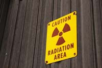 Radiation caution sign.