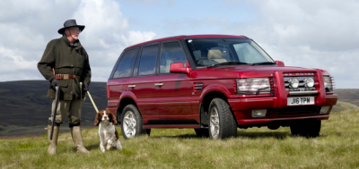 Exterior shot of the Range Rover on the moors above Macclesfield.