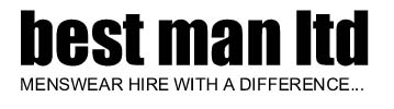 Best Man logo, suppliers of menswear for hire in Stockport and Macclesfield.