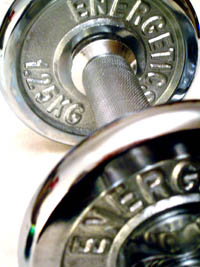 Dumbbell 1.25 kg, there are weights usually up to 65 kg in small steps, so suitable weights for all ages.