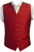 Red waistcoat supplied by Best Man Ltd of Macclesfield and Stockport.