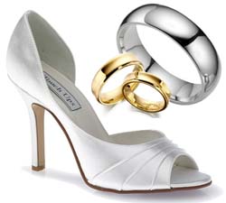 Wedding shoes and Wedding rings find at County Brides