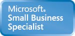 Microsoft Small Business Specialist logo. Training courses on Microsoft Word, Excel, e-mail and Internet use.