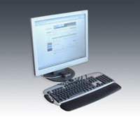 PC monitor and keyboard, representing PC IT support for home or domestic computer users.