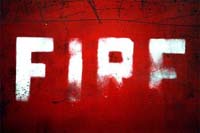 Red Letters spelling Fire