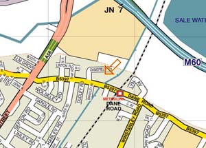 A D Cragg and Sons location map Sale, Manchester.