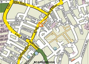 Colmans location map Scarborough,North Yorkshire.