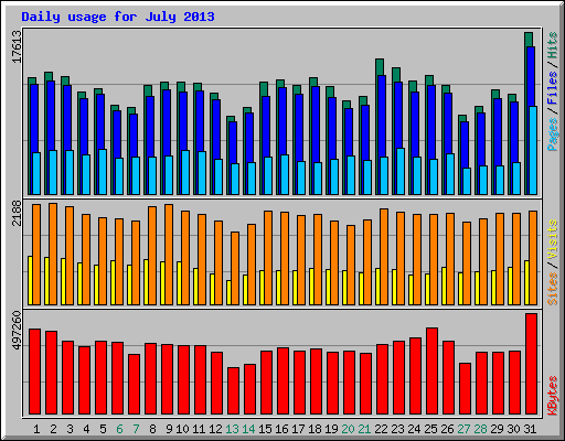 Daily usage for July 2013