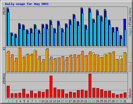 Daily usage for May 2021